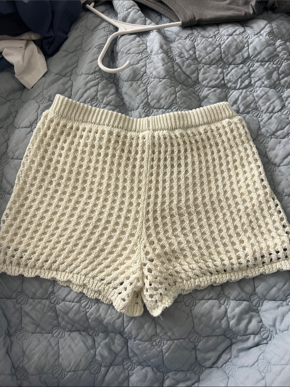 art class Cream Crochet Knit Shorts